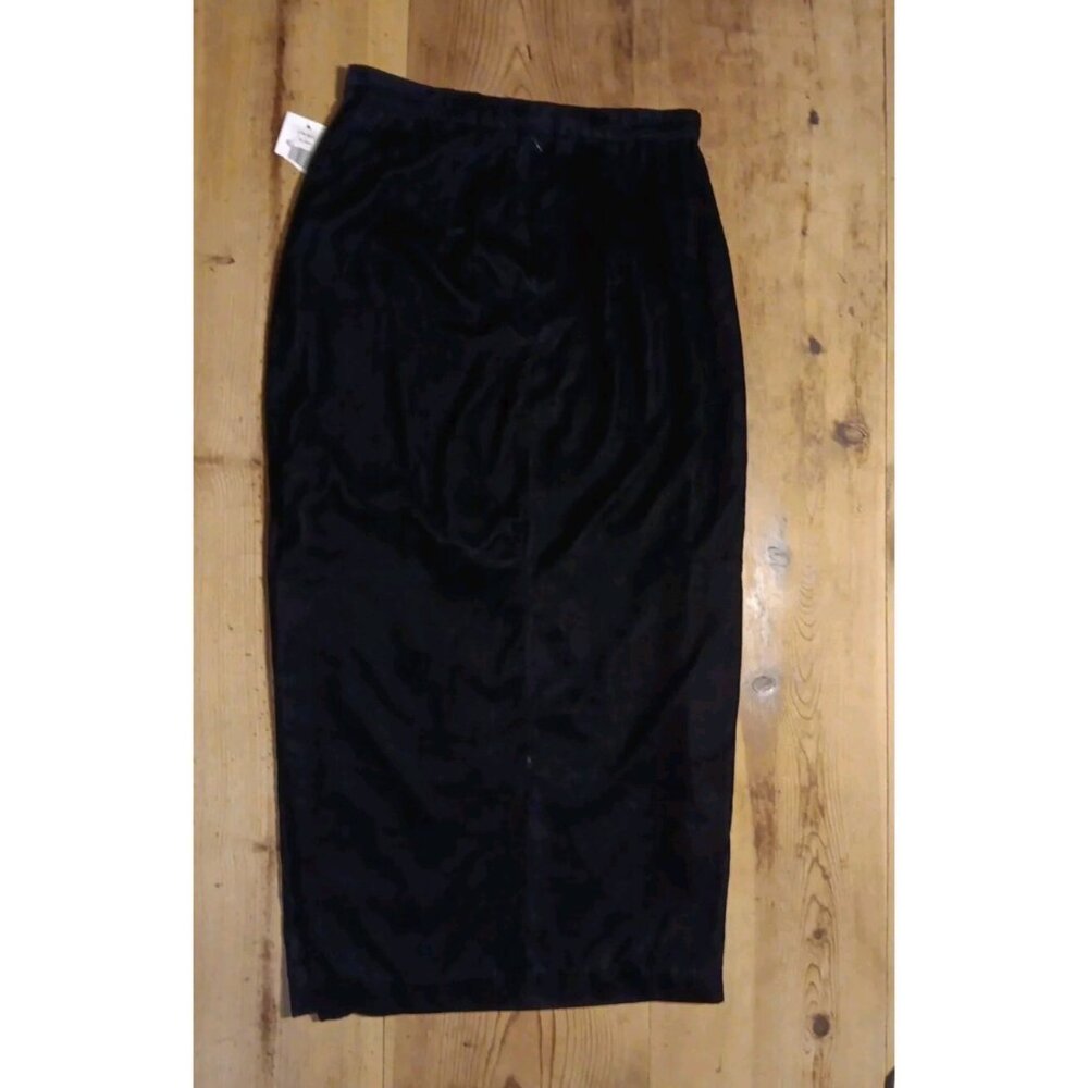 Vtg Patra Maxi Skirt Womens 11 12 Black Velvet Side Slit Made In USA NWT - Picture 6 of 7